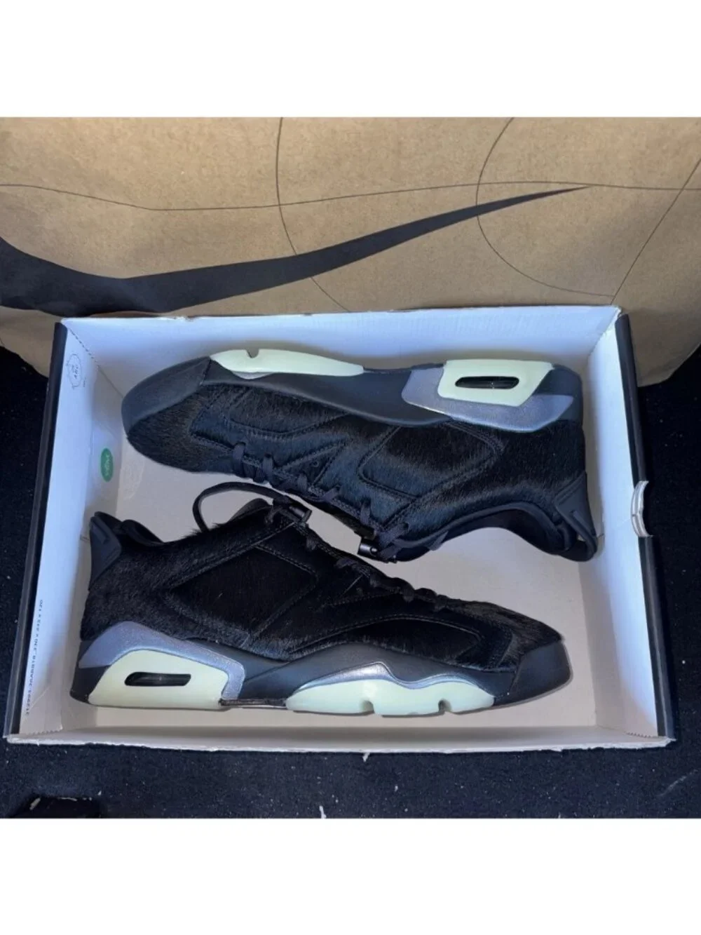 NEW Nike Jordan 6 Retro Low Blackout Glow In Dark IO9786-001 Men Size 10